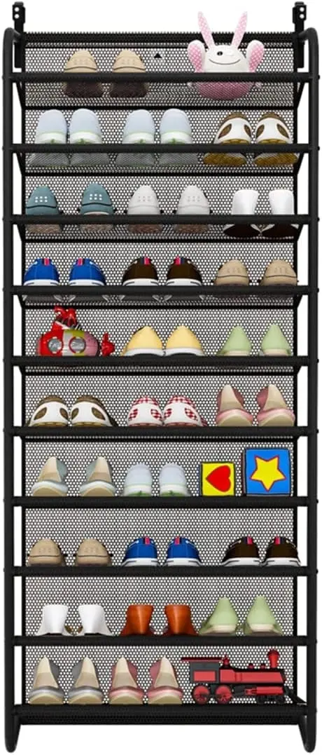 10-Tier Over Door Shoe Rack Wall Mount Storage Shelf Closet Entryway