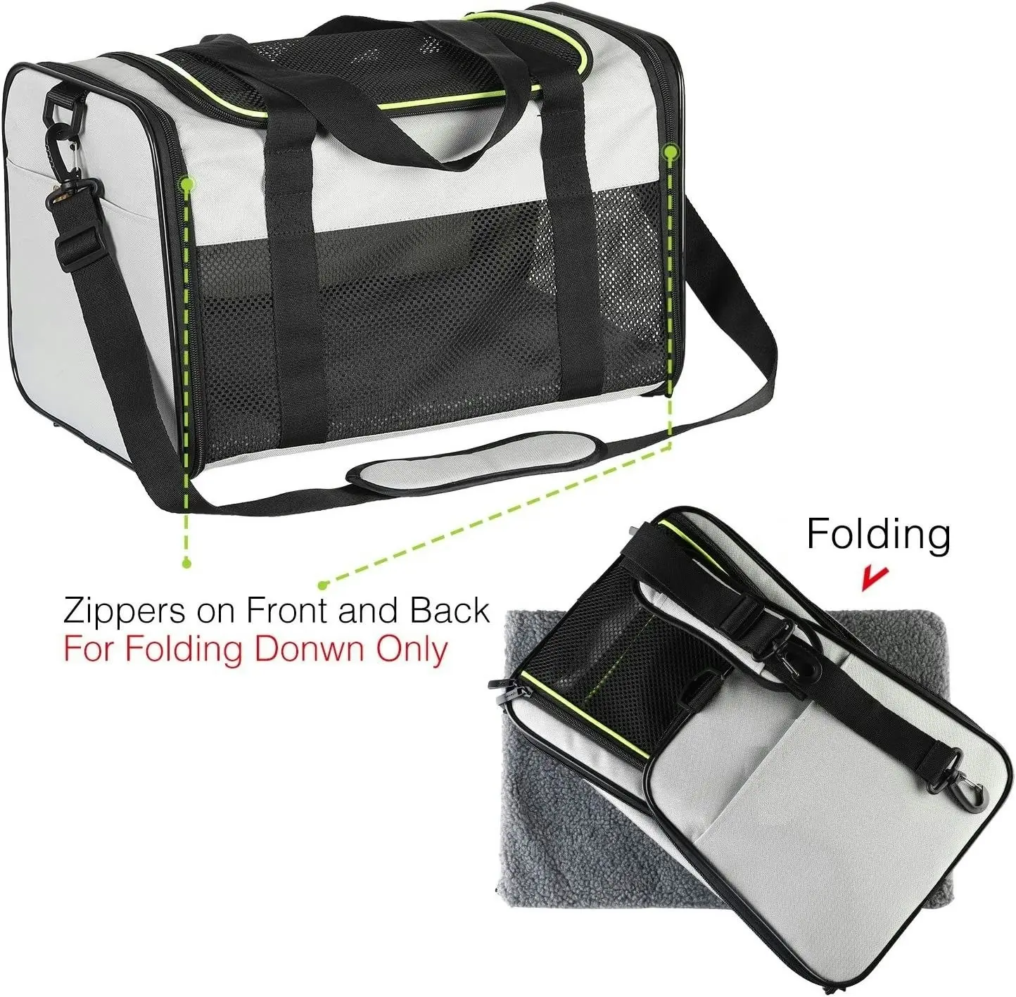 Airline Approved Pet Carriers (Medium, Grey)