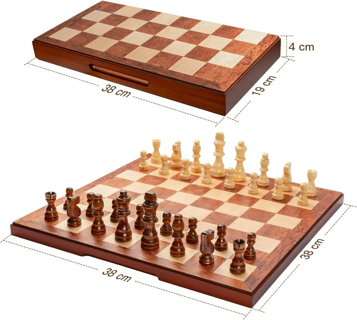 Chess Set Wooden Board Games Kids Adults