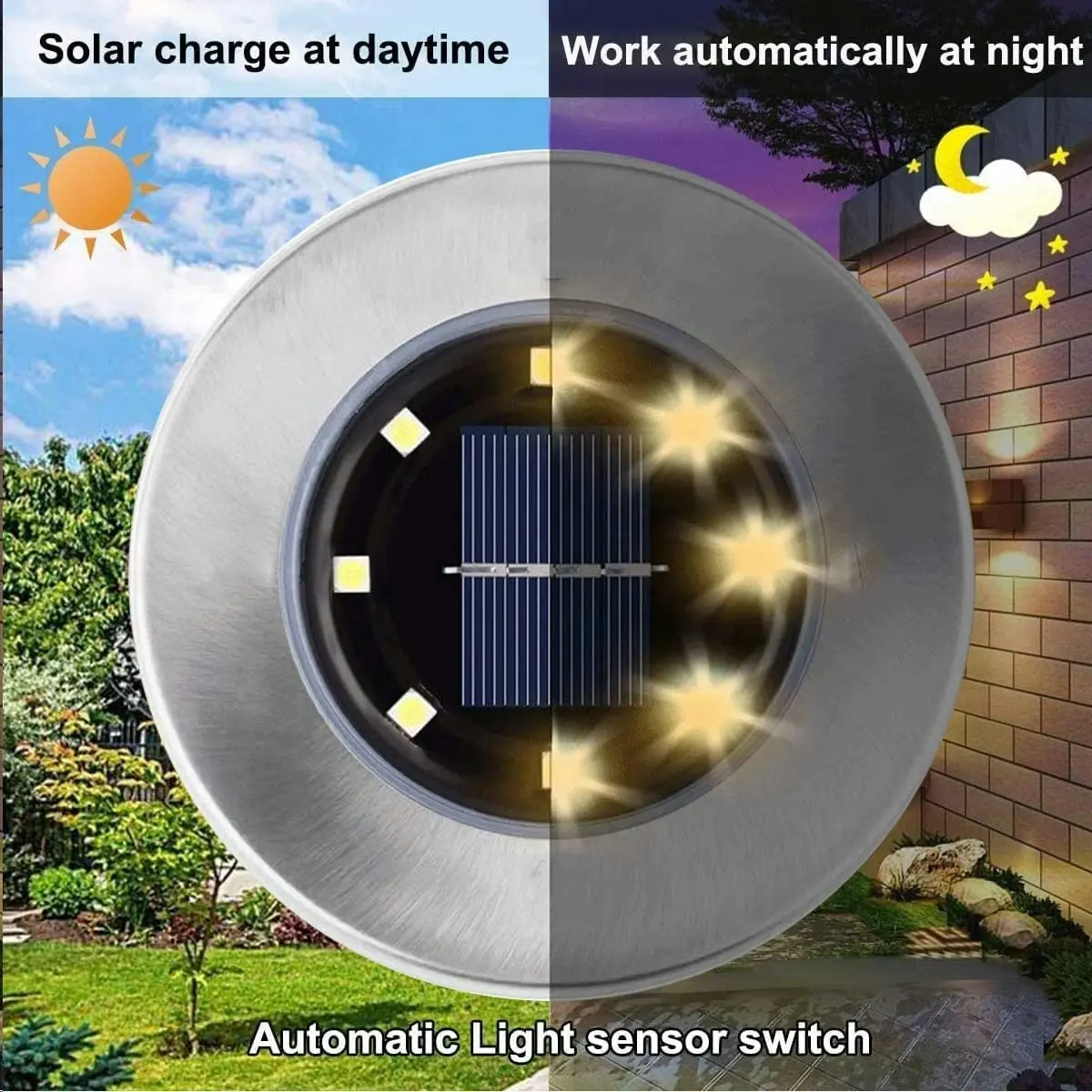 4 Packs Solar Ground Lights, Waterproof Garden Upgraded Outdoor Bright In-Ground Landscape Pathway Yard Deck Lawn Patio Walkway