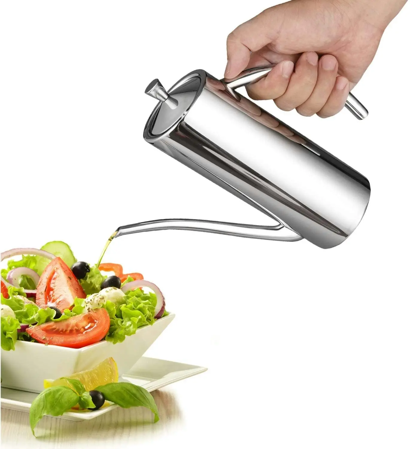 Stainless Steel Olive Oil Dispenser with Drip-Free Spout (700ml)