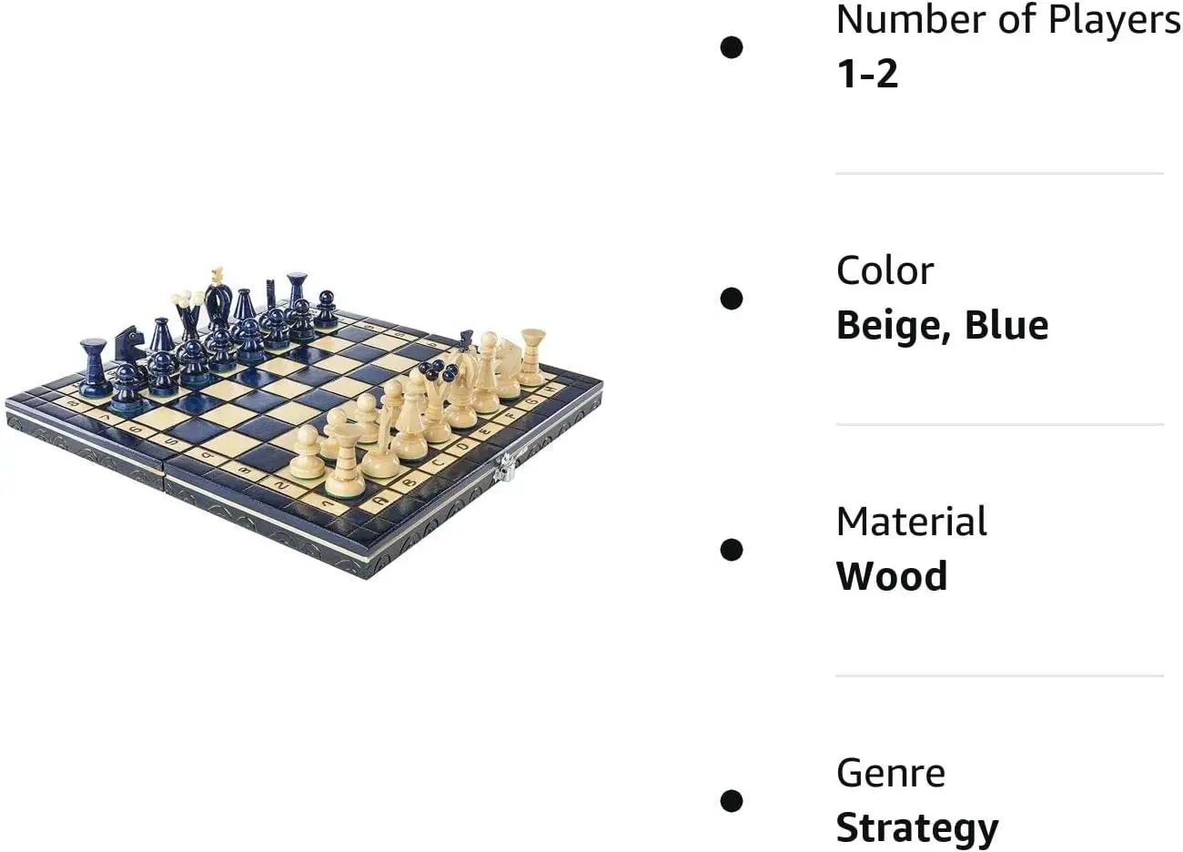 Beautiful Handcrafted Chess Set Gifts (32 cm) Blue