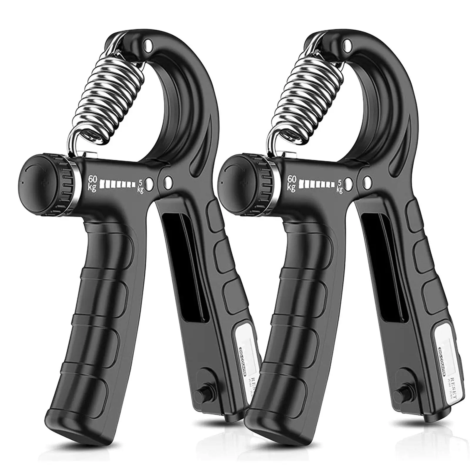 2 Pack Adjustable Hand Grip Strengthener for Hand Grip Strength and Wrist Rehabilitation (Resistance 5-60 kg)