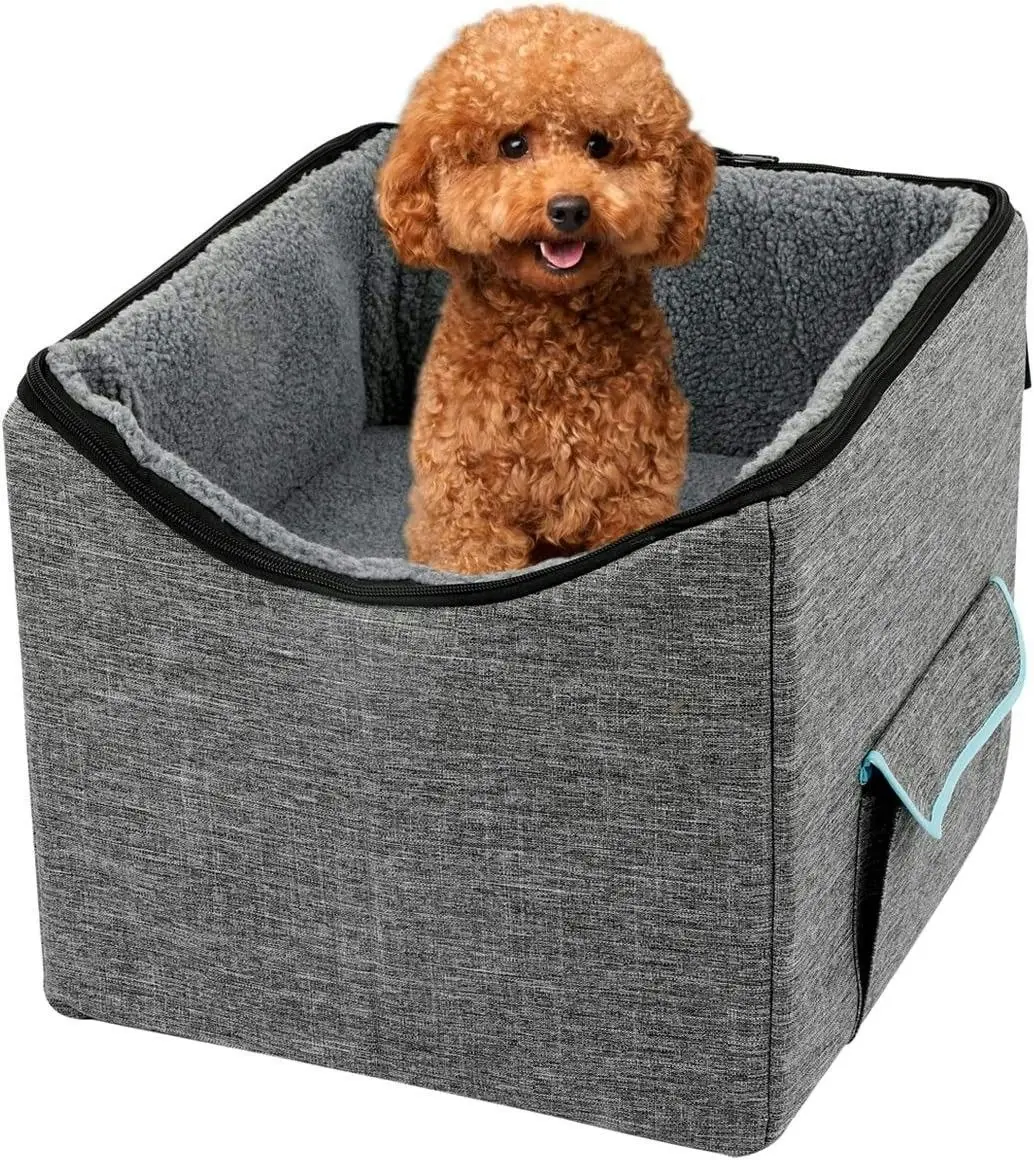 Booster Car Seat with Pet Bed  (Medium, Grey)