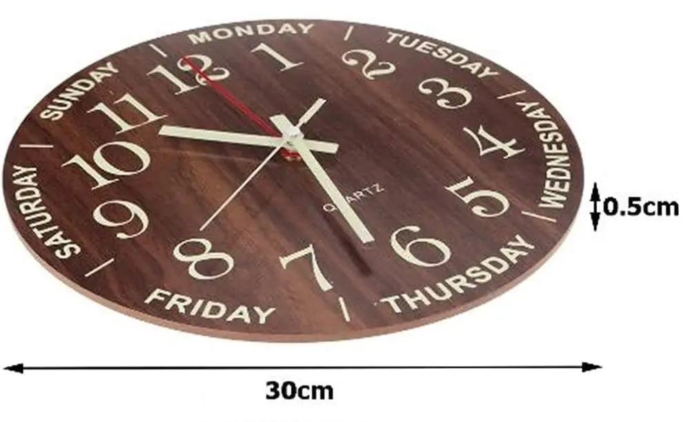 Wall Clock Glow in The Dark (Silent Non-Ticking)