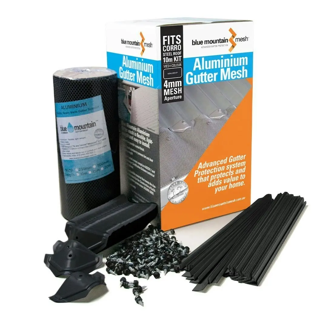 Aluminium Gutter Mesh Slate Grey CGI 10m Kit