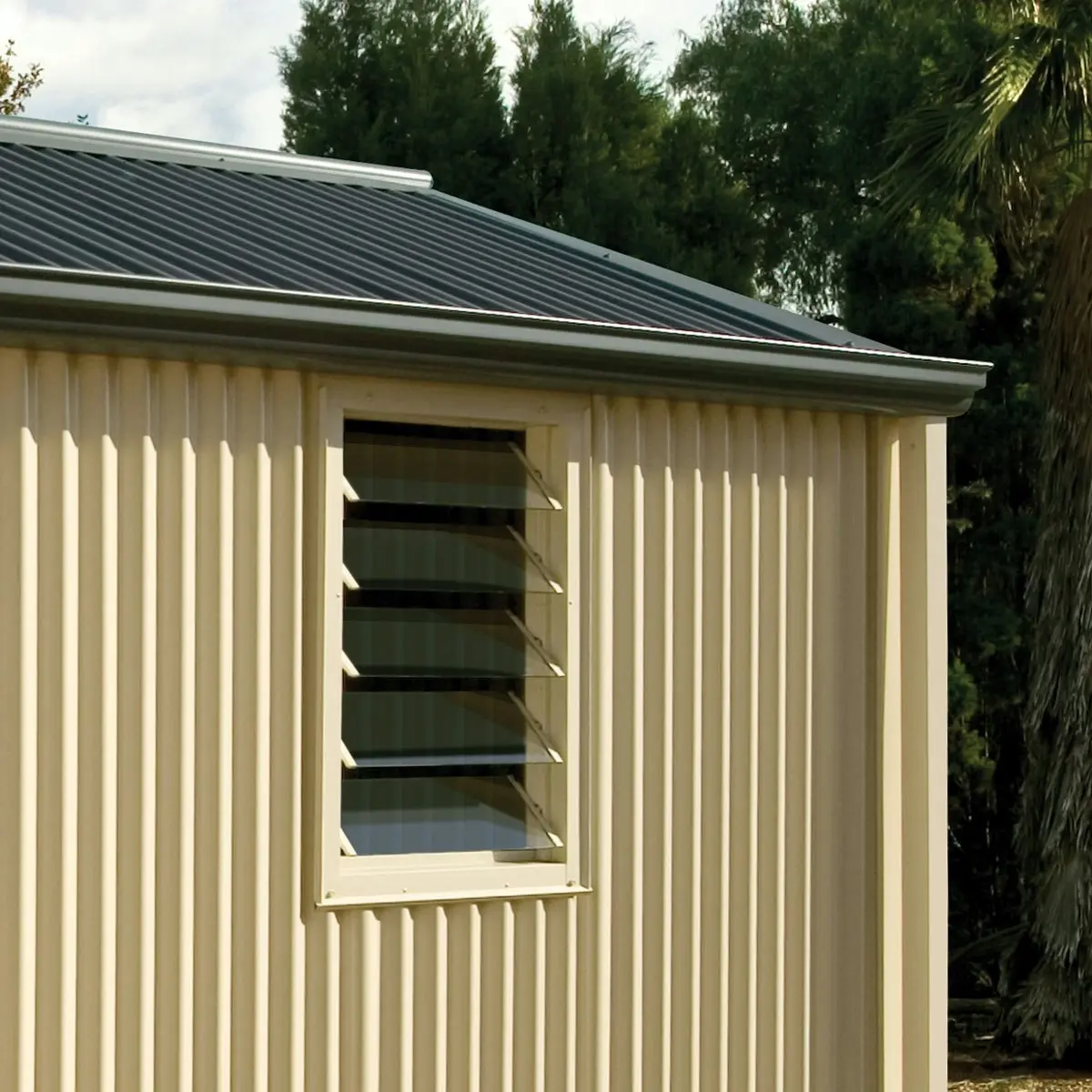 Shed Louvre Window Slate Grey