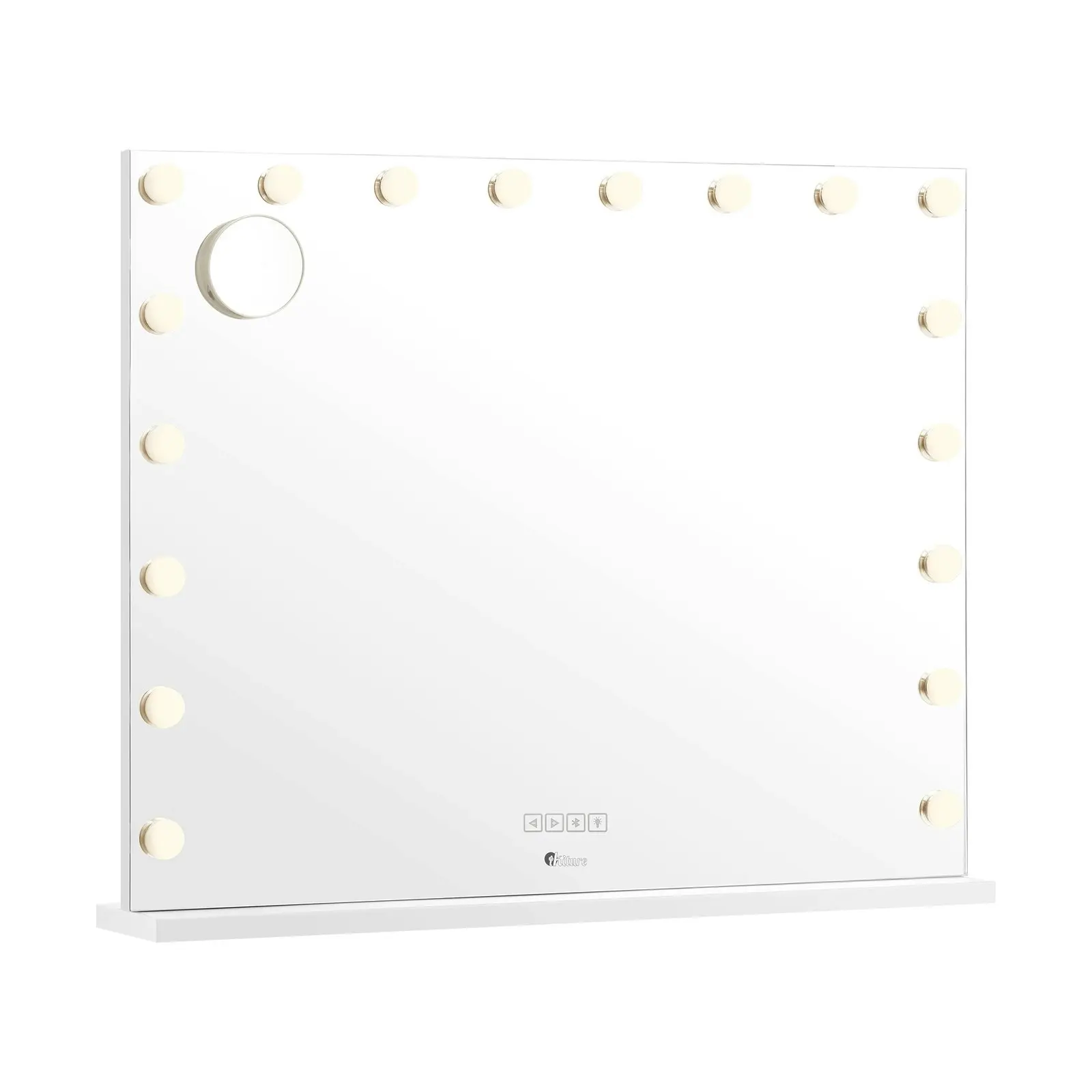 Oikiture 80x68cm Makeup Mirror Bluetooth Hollywood LED Light Vanity Mirrors Standing Wall Mounted