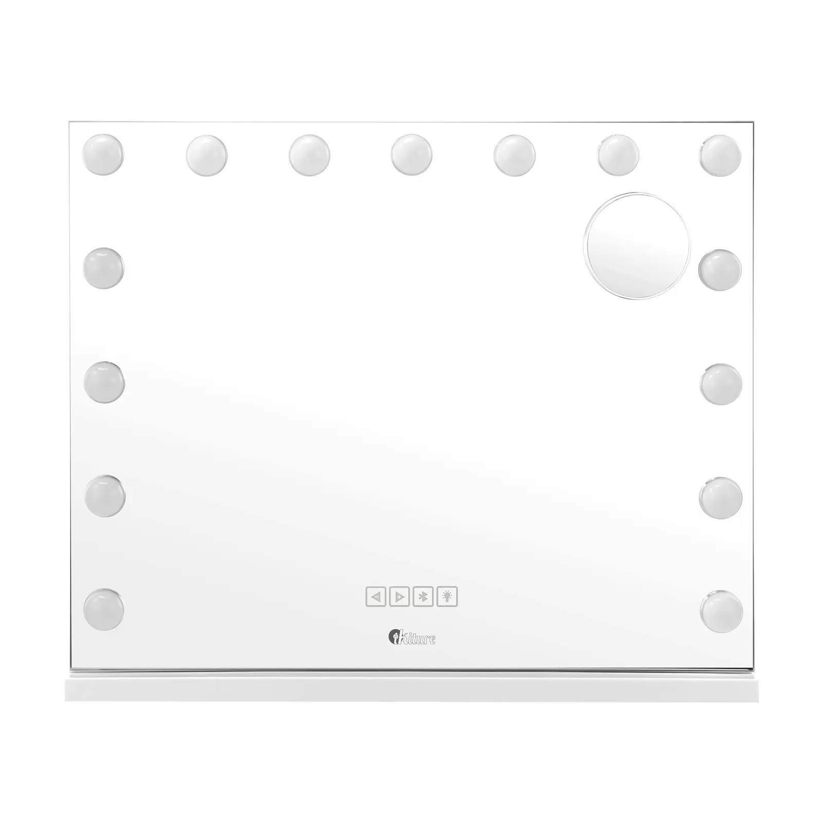 Oikiture 60x52cm Makeup Mirror Bluetooth Hollywood LED Light Vanity Mirrors Standing Wall Mounted