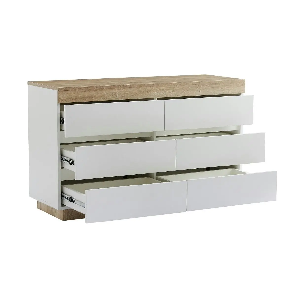 Ashley Coastal White Wooden Chest of 6 Drawers