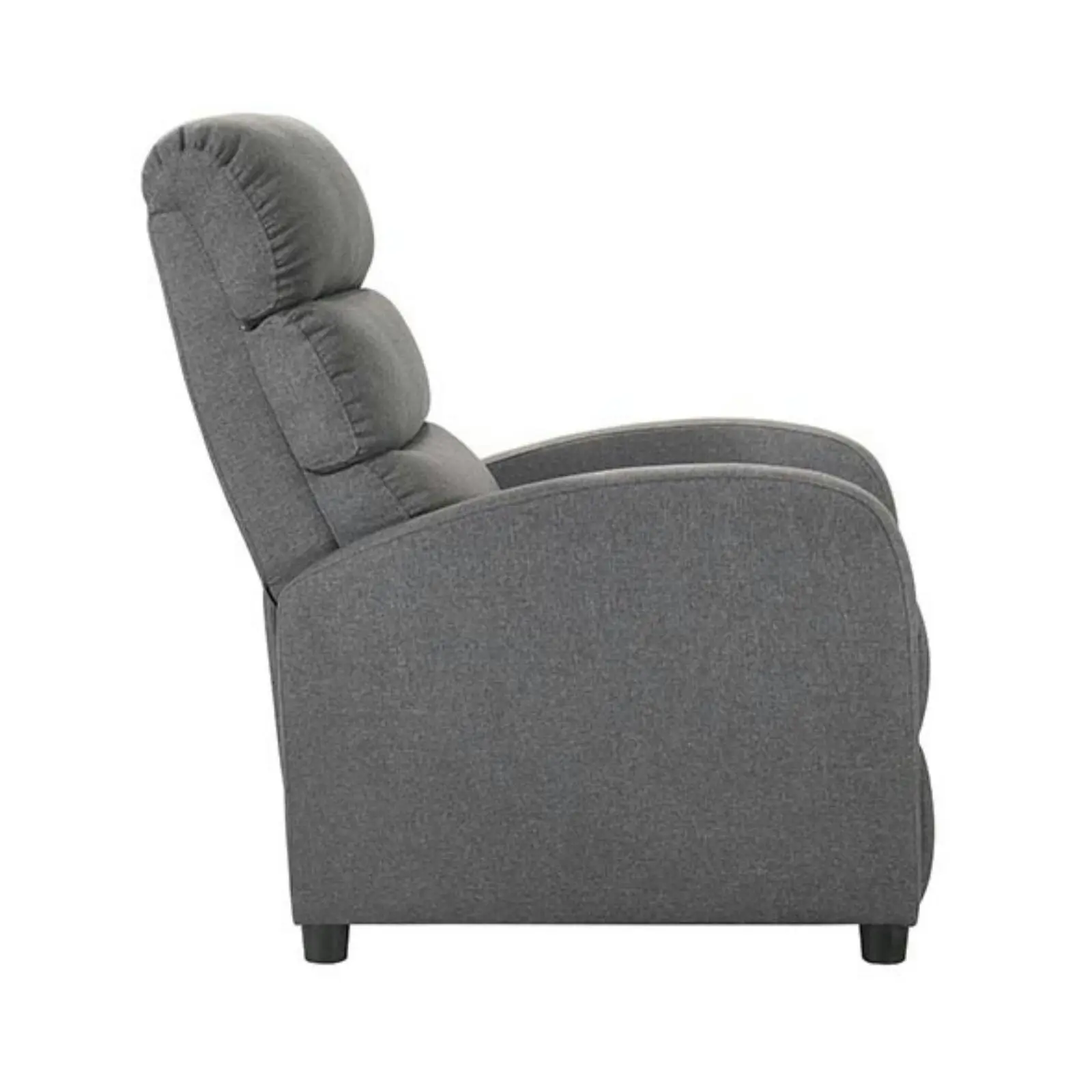 Luxury Fabric Recliner Chair Armchair Grey Sofa Lounge Couch