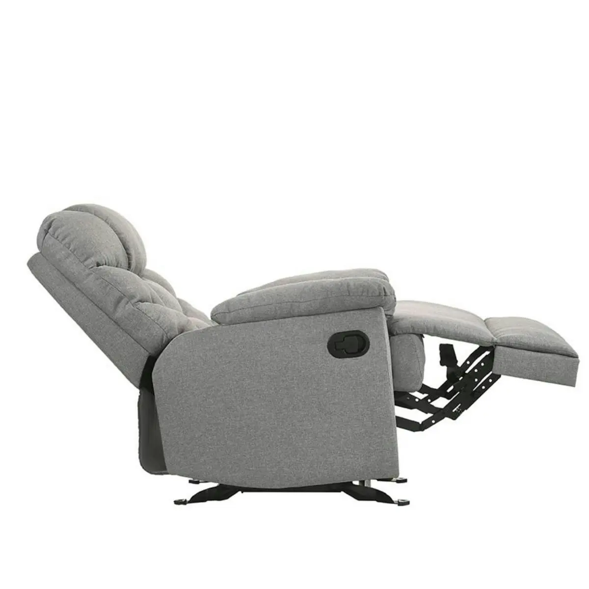 Rocking Recliner Chair Swing Glider Light Grey Fabric