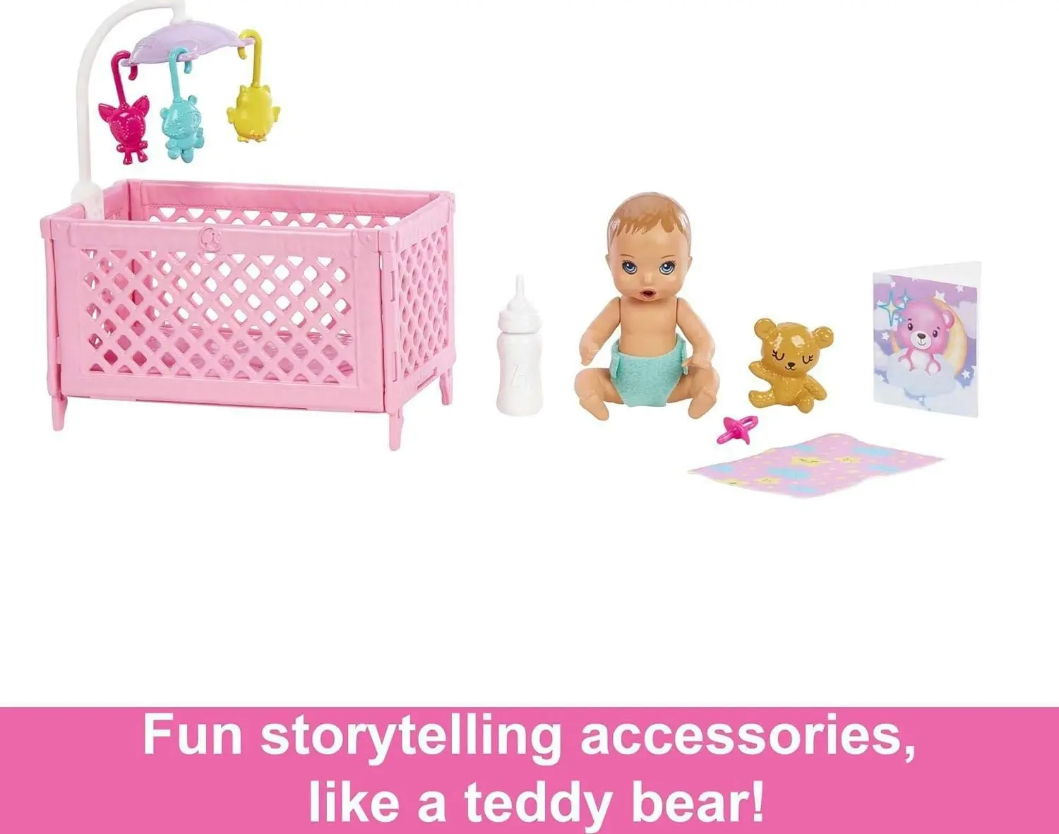 Barbie Doll and Crib Playset with Skipper Doll