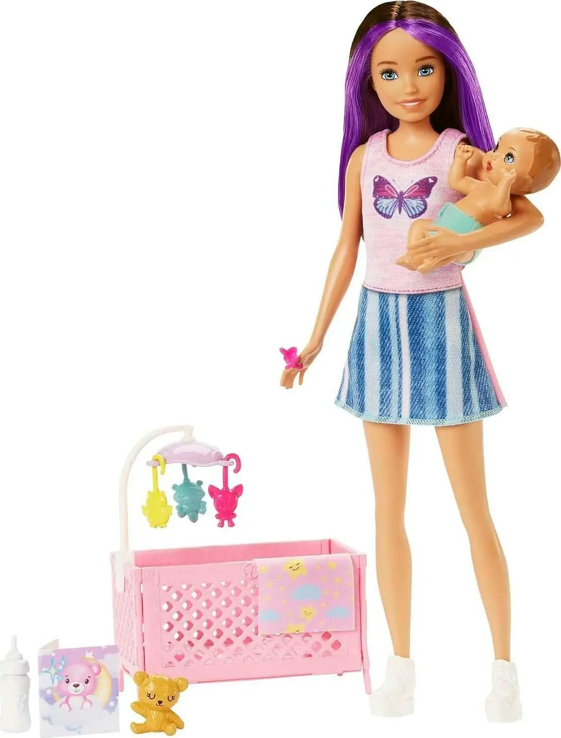 Barbie Doll and Crib Playset with Skipper Doll