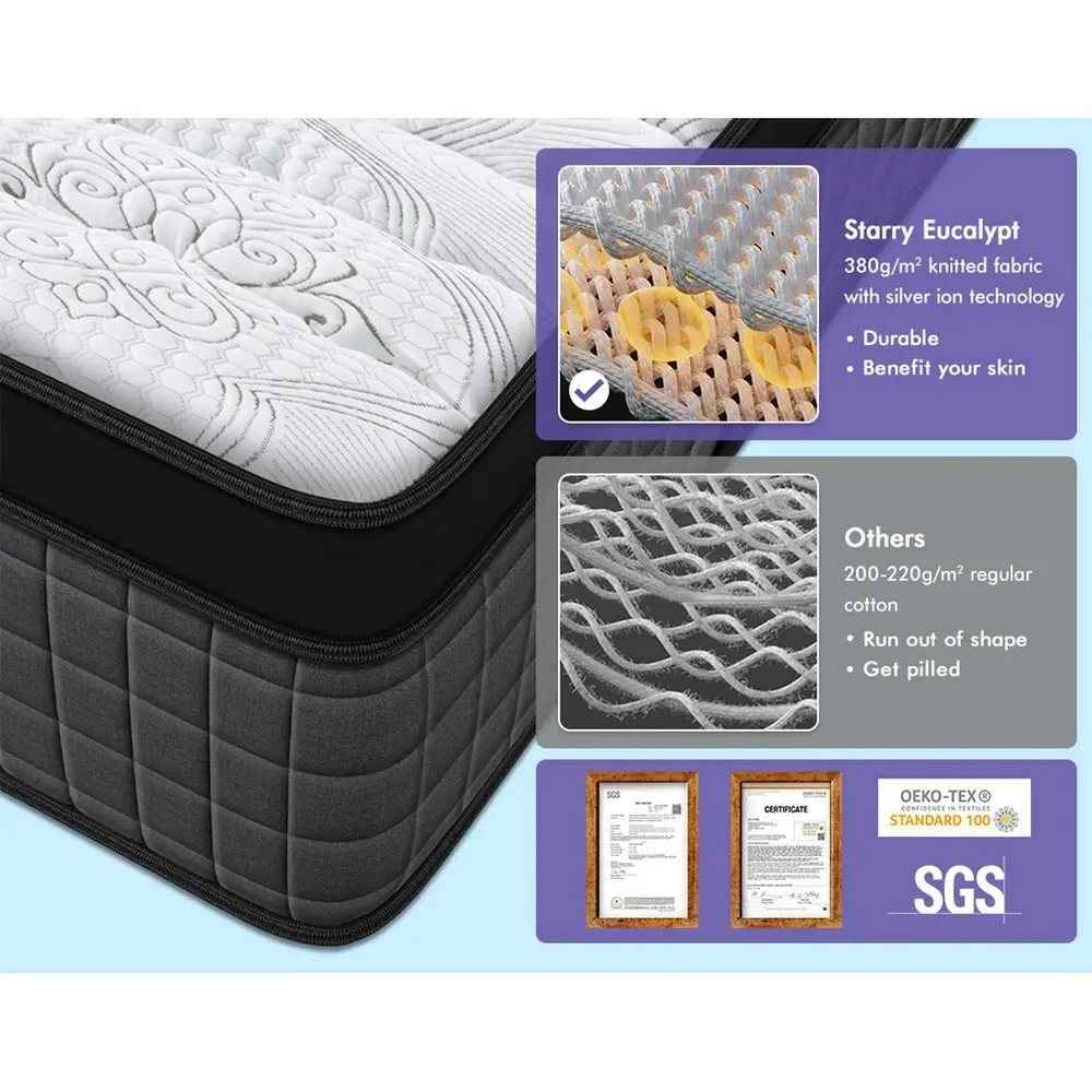 Starry Eucalypt Bedding 34cm Euro Top Mattress Queen