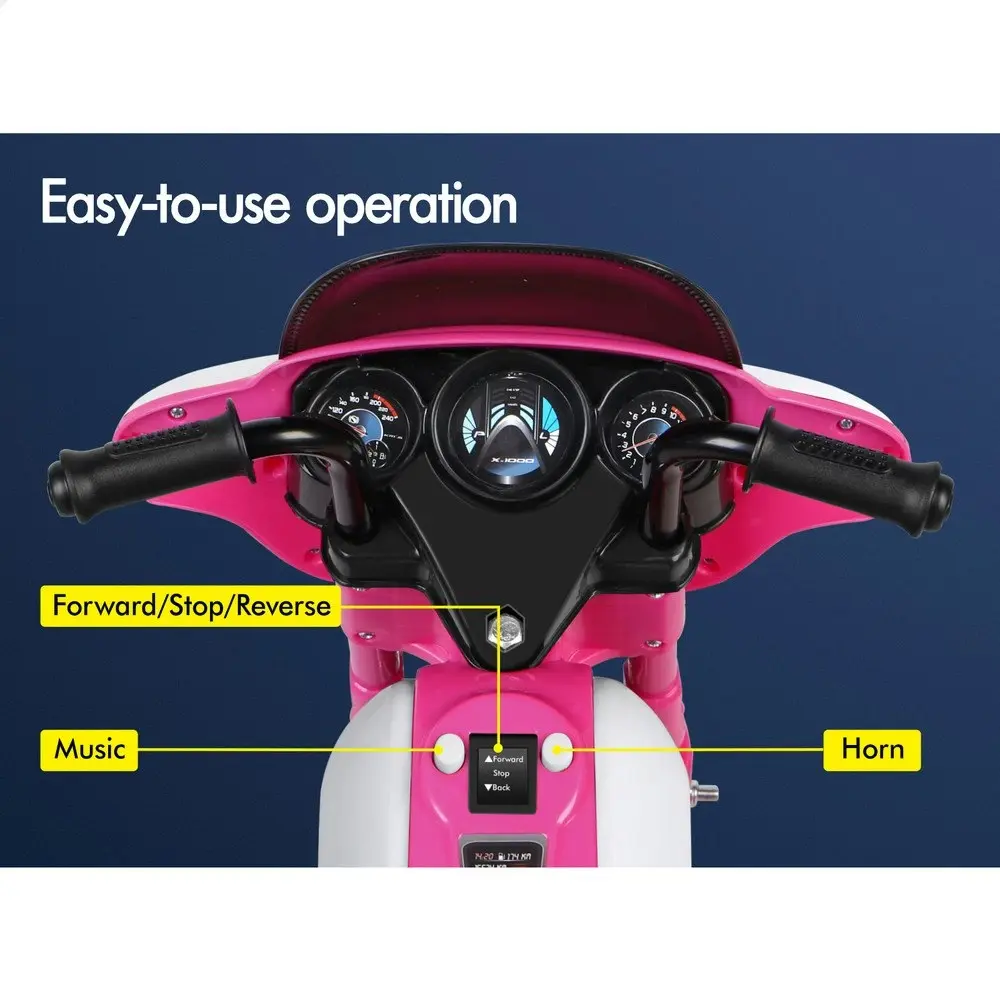 Alfordson Ride On Car Kids Electric Motorcycle 25W Motor Harley-Inspired Pink