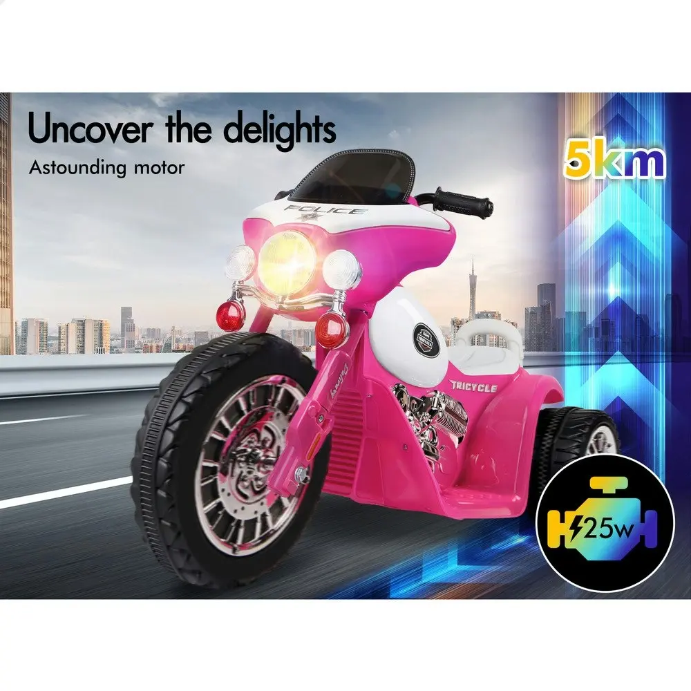 Alfordson Ride On Car Kids Electric Motorcycle 25W Motor Harley-Inspired Pink