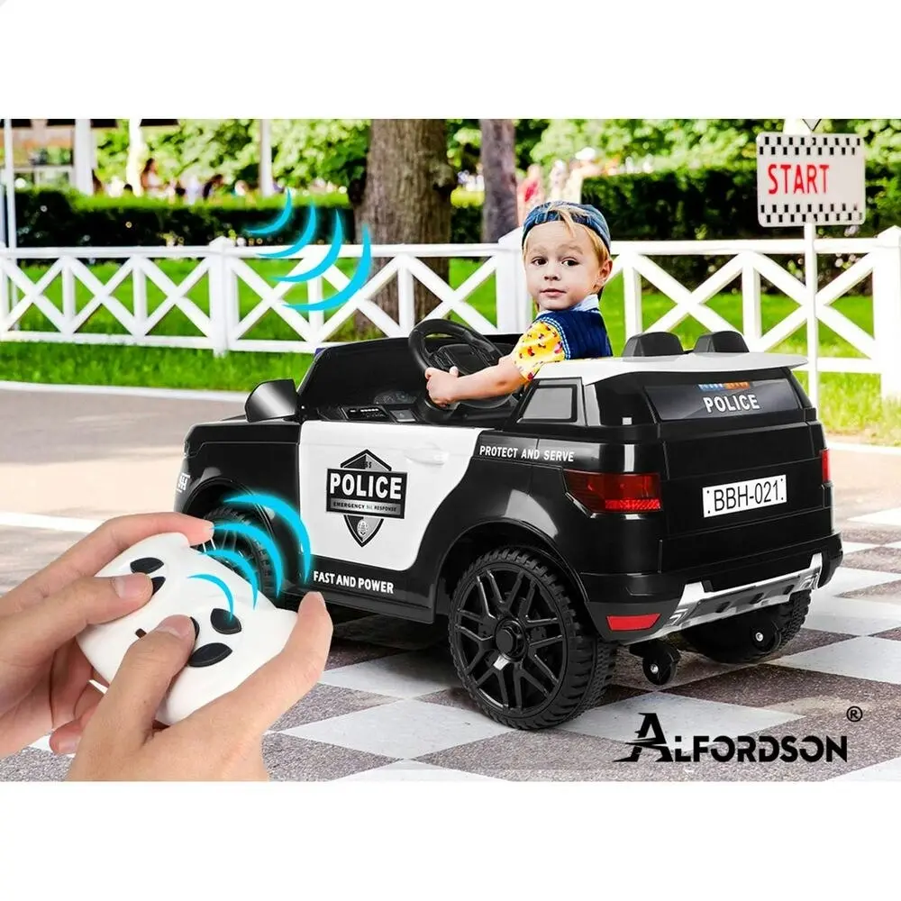 Alfordson Ride On Car Kids Police 12V Electric Toy Black