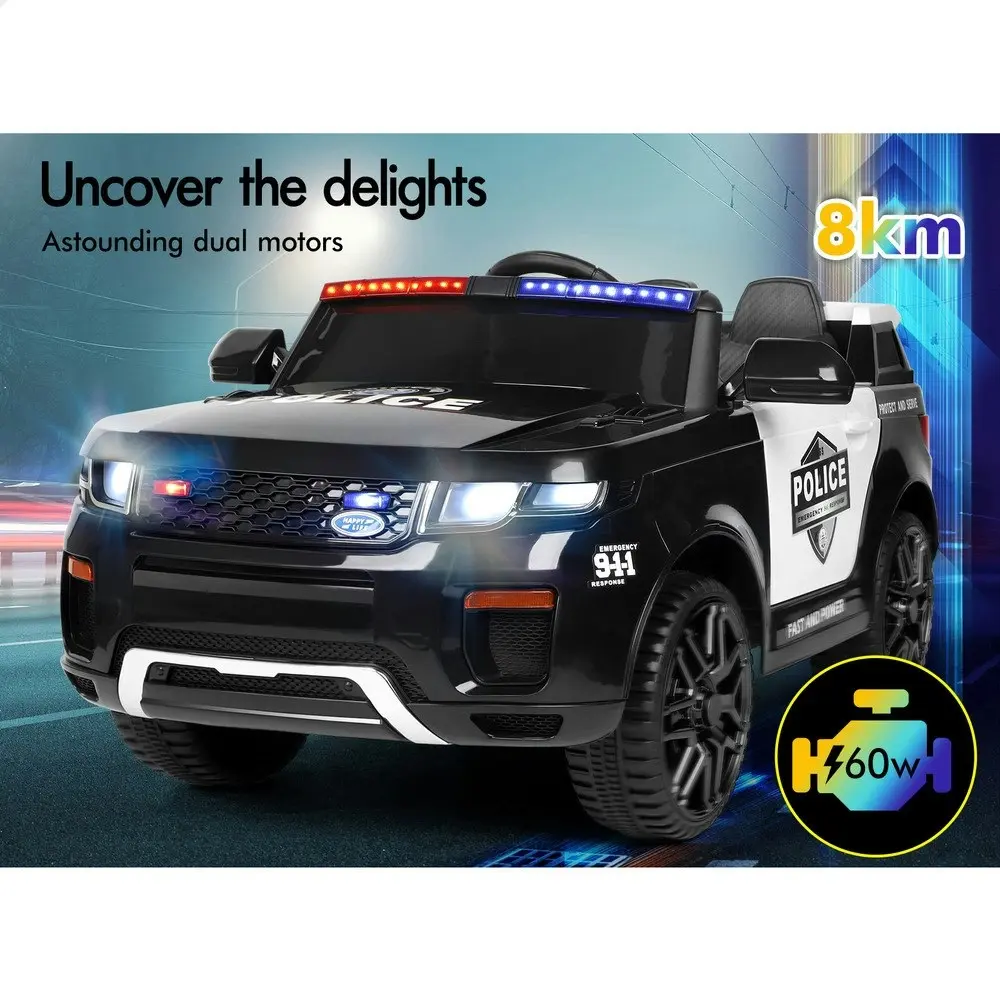 Alfordson Ride On Car Kids Police 12V Electric Toy Black