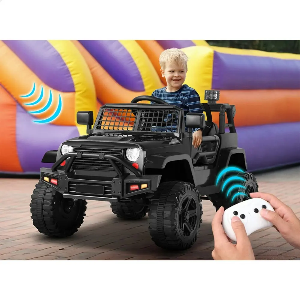 Alfordson Ride On Car Kids Toy Jeep Electric 12V 60W Motors R/C LED Lights Black