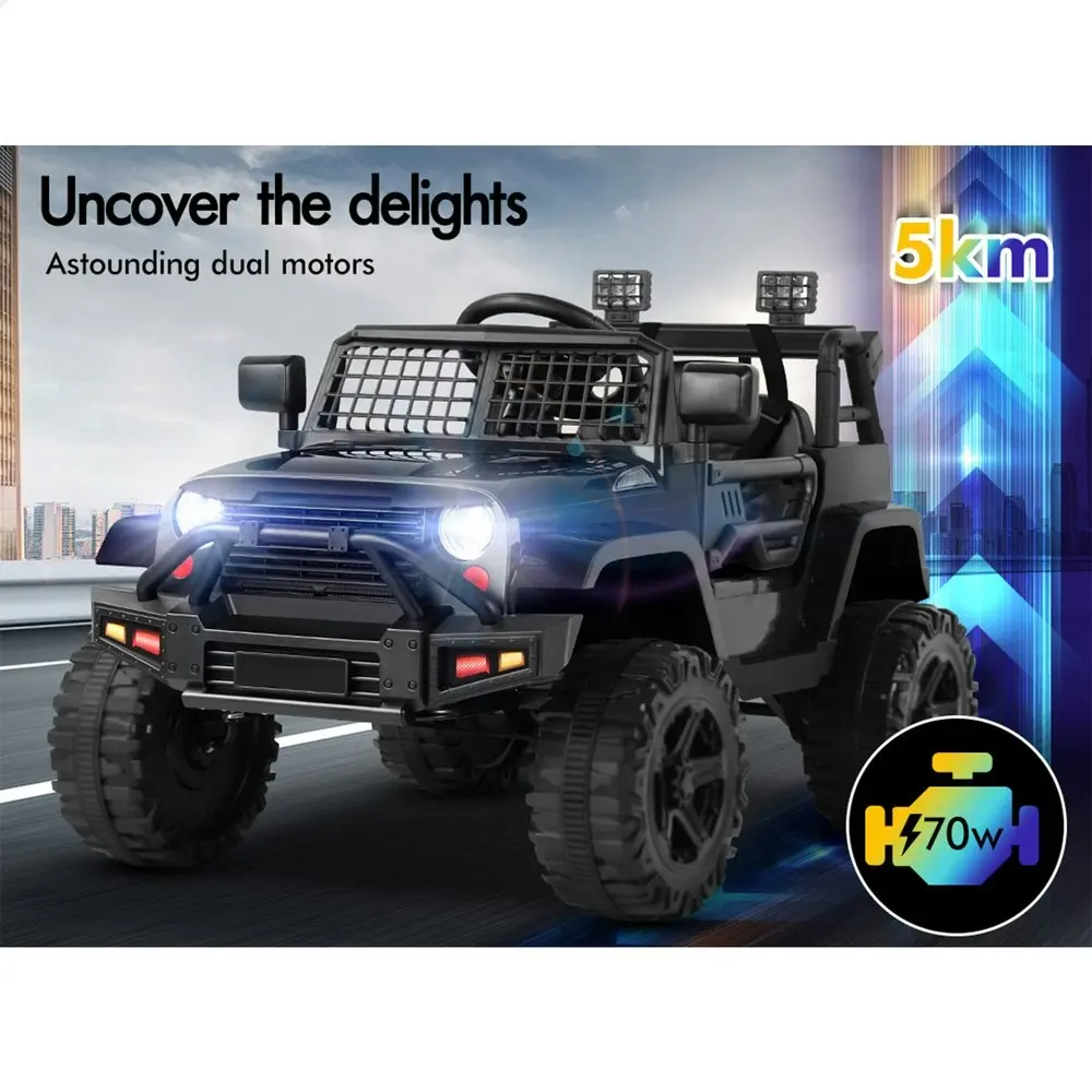 Alfordson Ride On Car Kids Toy Jeep Electric 12V 60W Motors R/C LED Lights Black