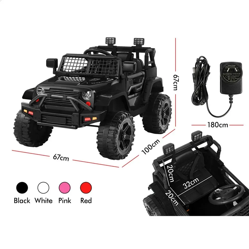 Alfordson Ride On Car Kids Toy Jeep Electric 12V 60W Motors R/C LED Lights Black