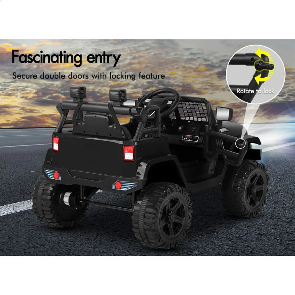 Alfordson Ride On Car Kids Toy Jeep Electric 12V 60W Motors R/C LED Lights Black