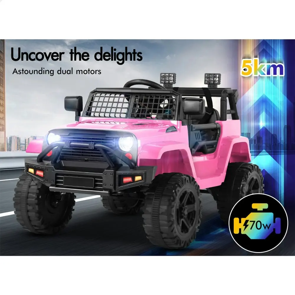 Alfordson Ride On Car Kids Toy Jeep Electric 12V 60W Motors R/C LED Lights Pink