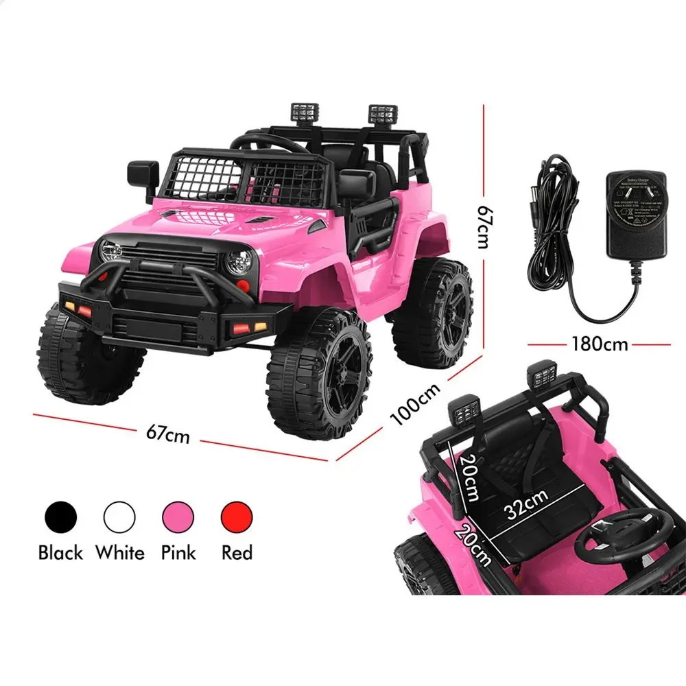 Alfordson Ride On Car Kids Toy Jeep Electric 12V 60W Motors R/C LED Lights Pink