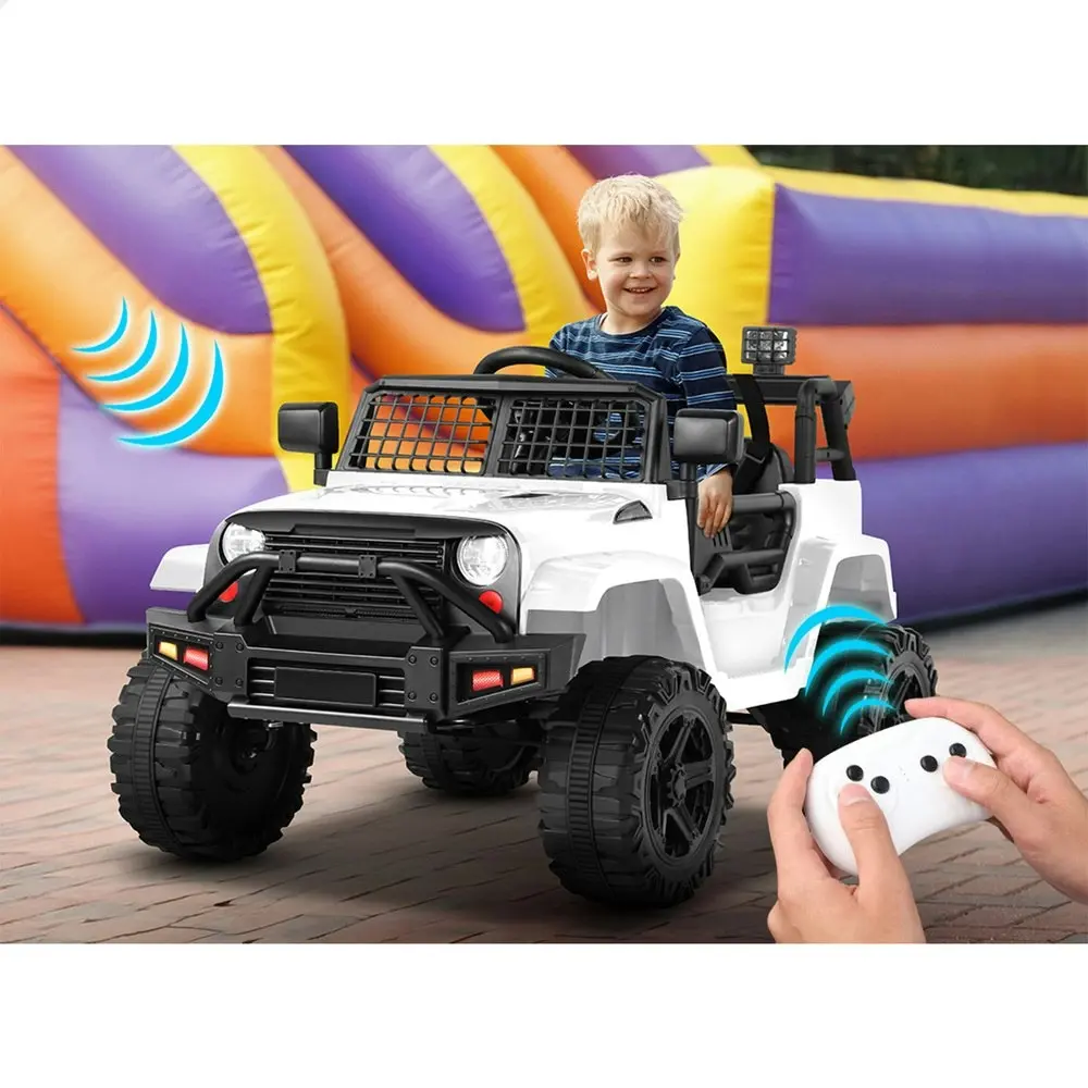 Alfordson Ride On Car Kids Toy Jeep Electric 12V 60W Motors R/C LED Lights White