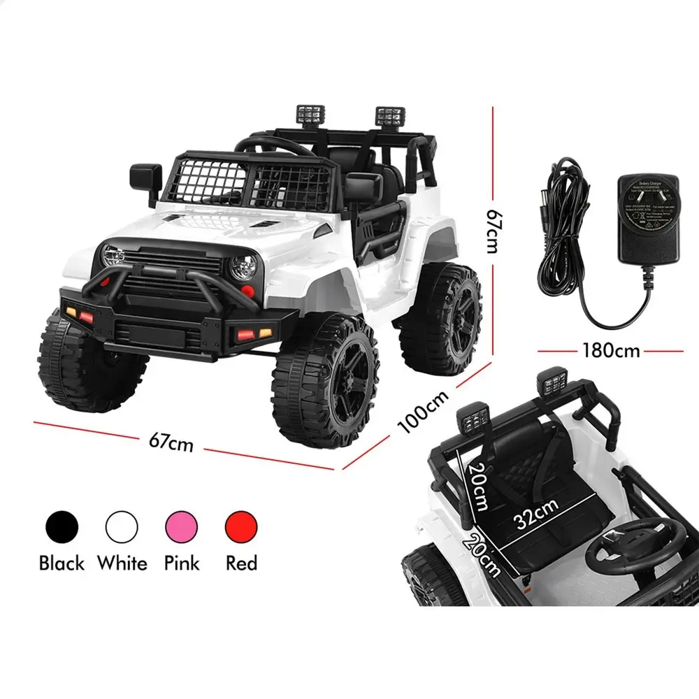 Alfordson Ride On Car Kids Toy Jeep Electric 12V 60W Motors R/C LED Lights White