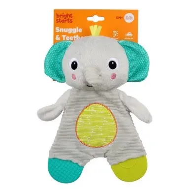 Bright Starts Snuggle and Teethe Plush Teether - Elephant