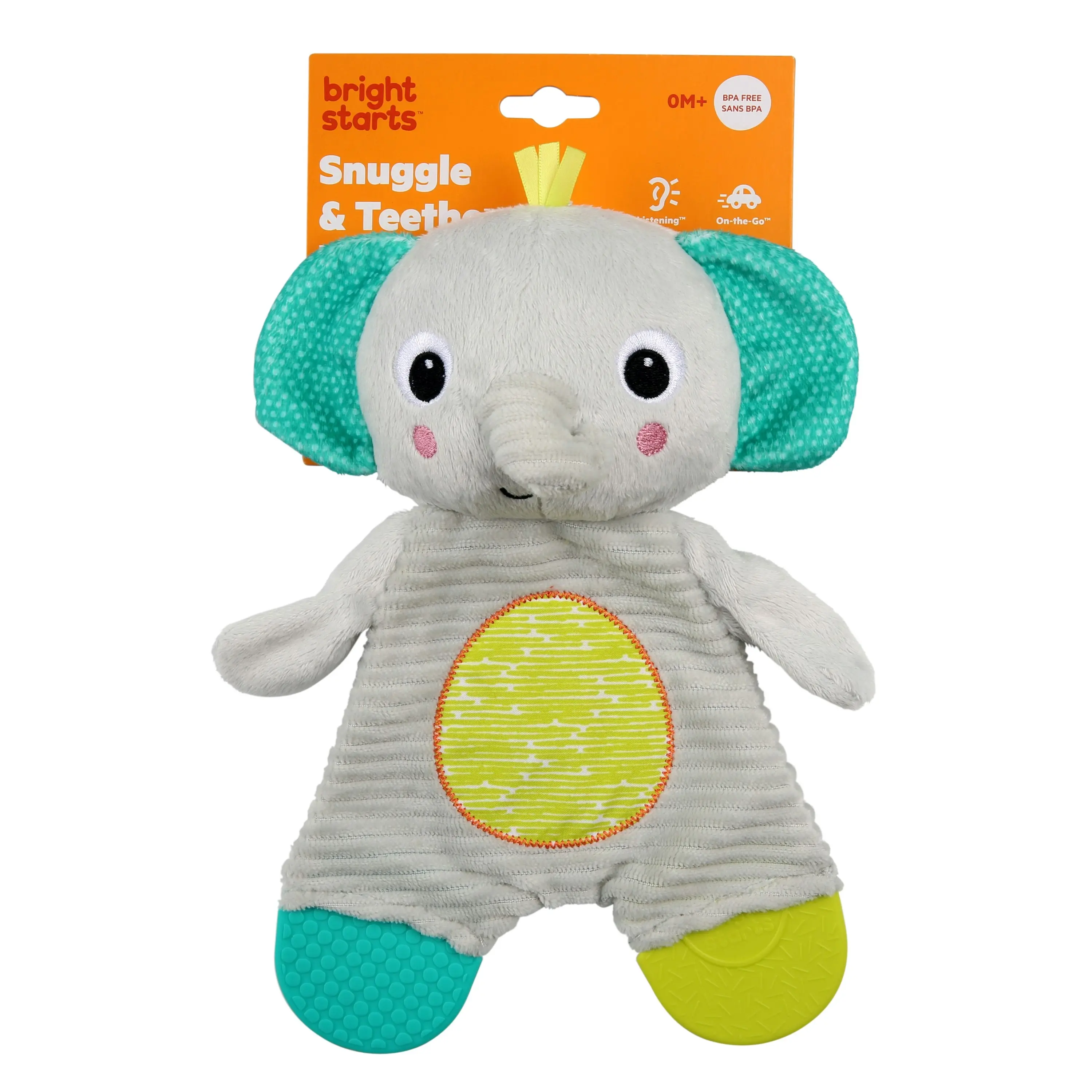 Bright Starts Snuggle and Teethe Plush Teether - Elephant