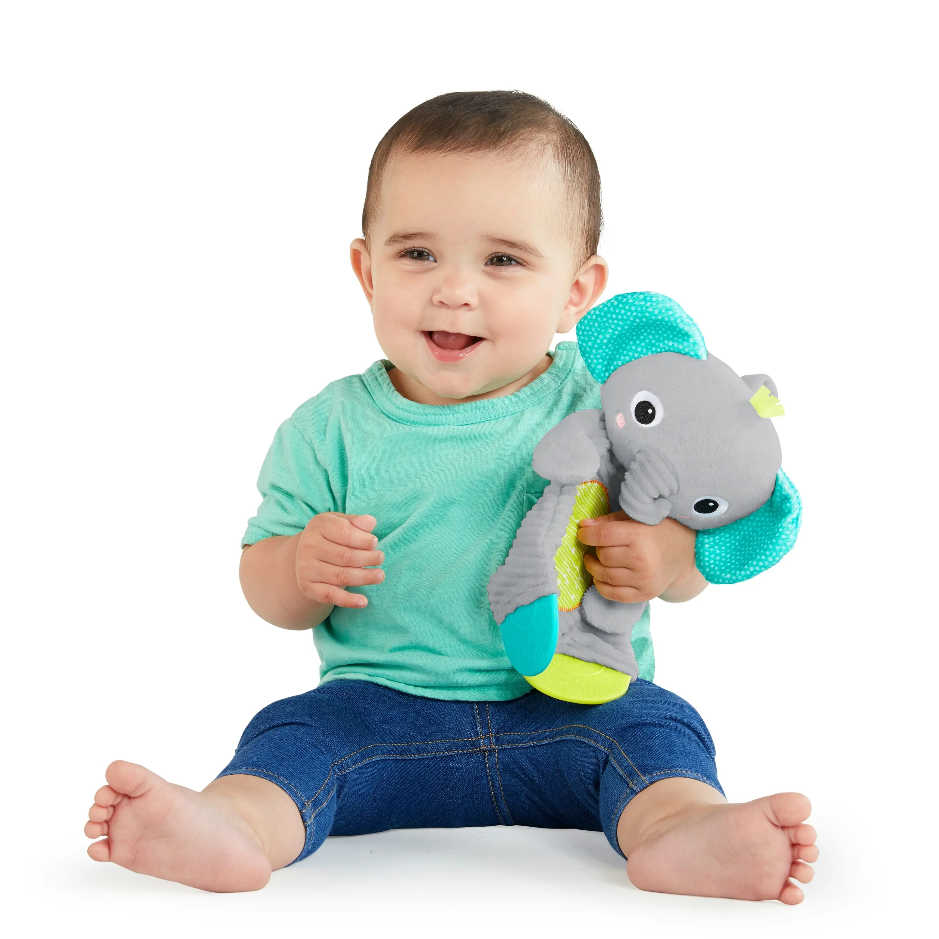 Bright Starts Snuggle and Teethe Plush Teether - Elephant