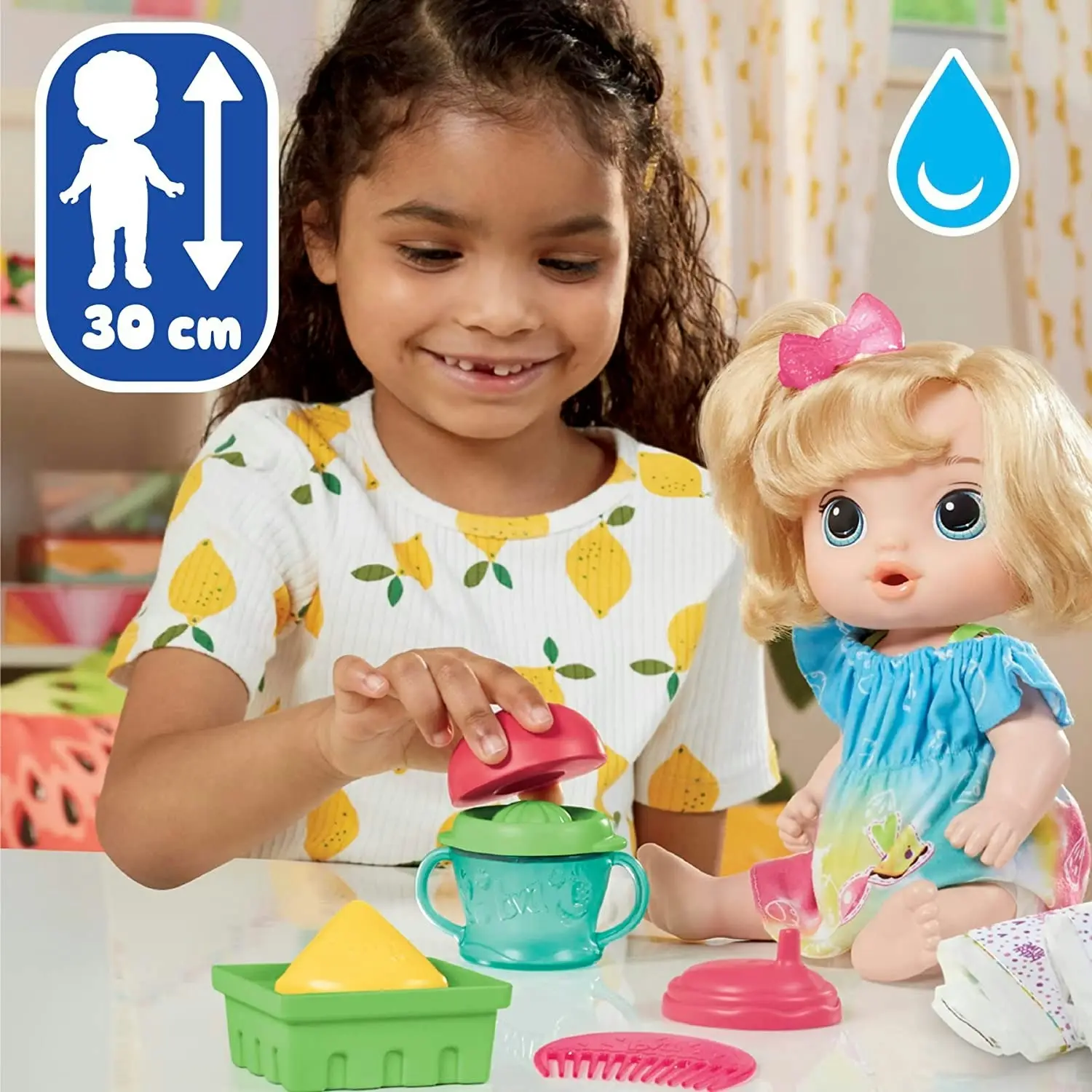 Baby Alive Fruity Sips Doll Lemon (Blonde Hair)