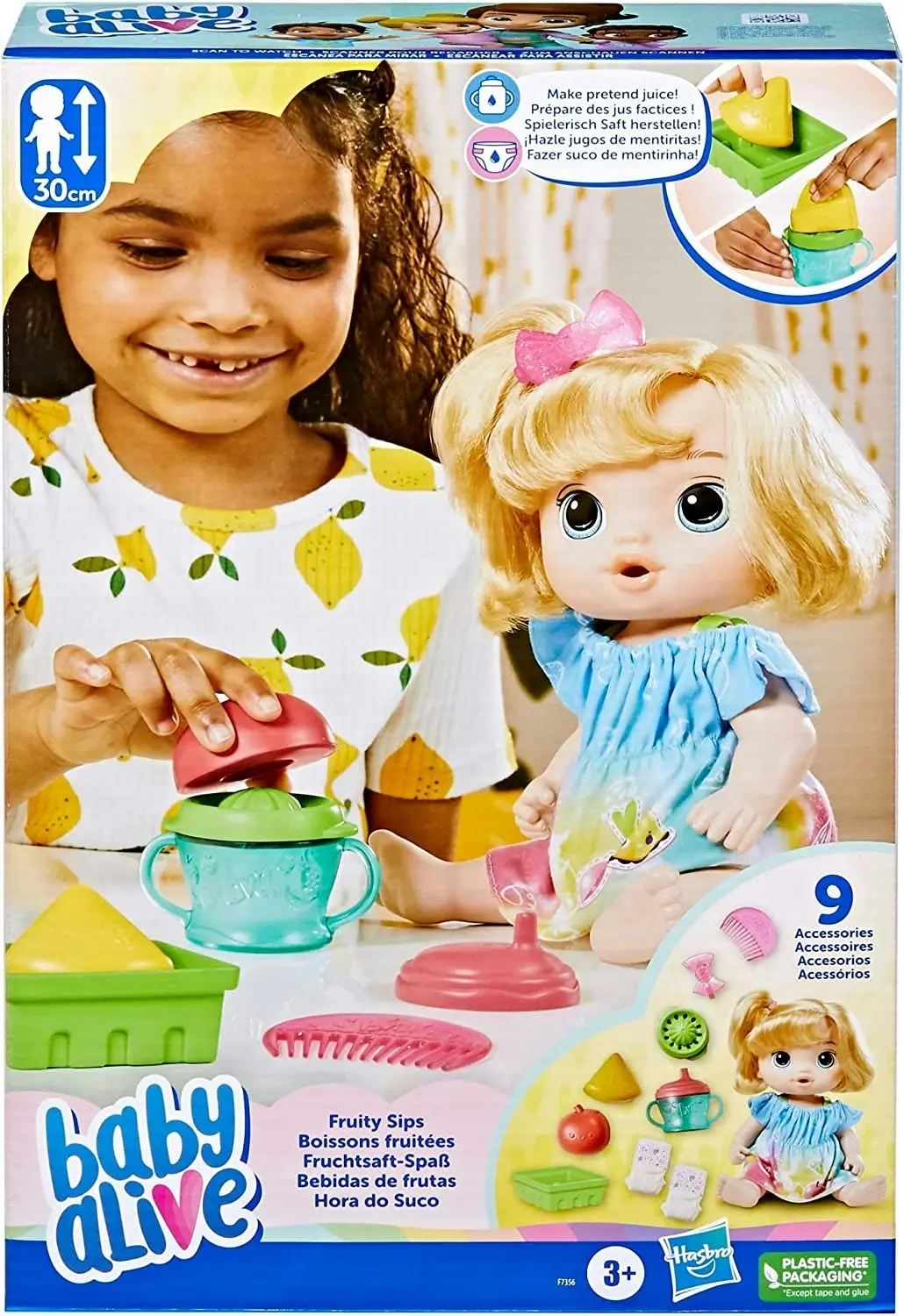 Baby Alive Fruity Sips Doll Lemon (Blonde Hair)