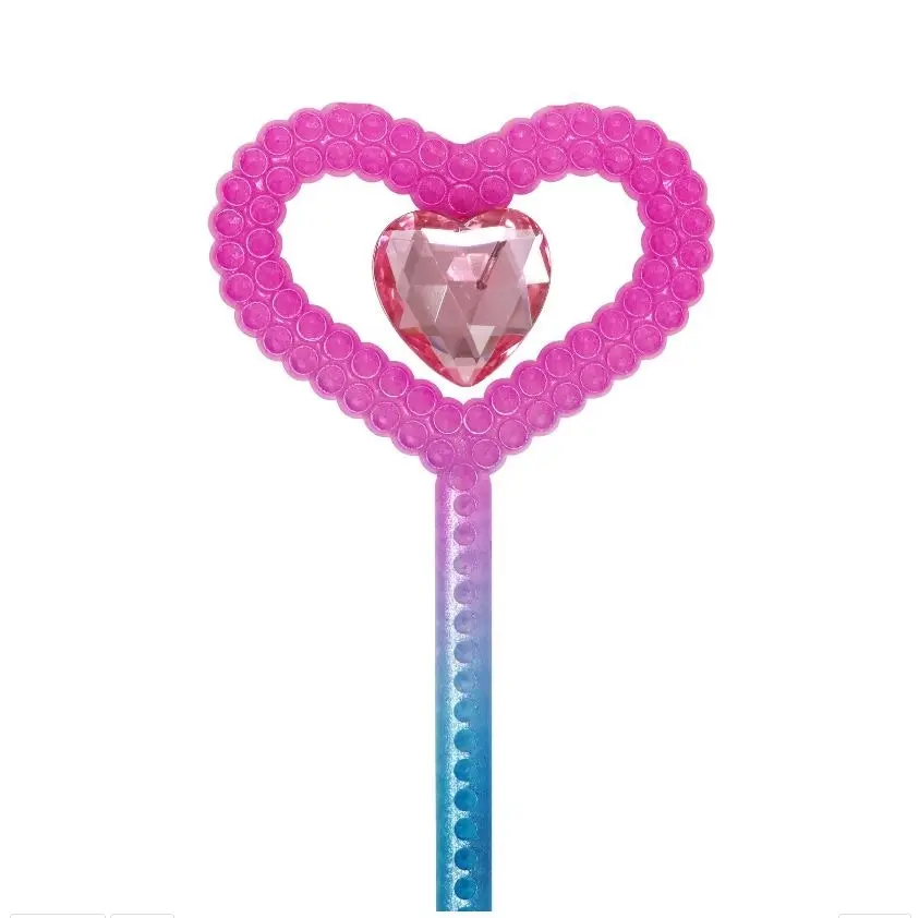 Pink Poppy Shimmering Mermaid Jewel Heart Wand