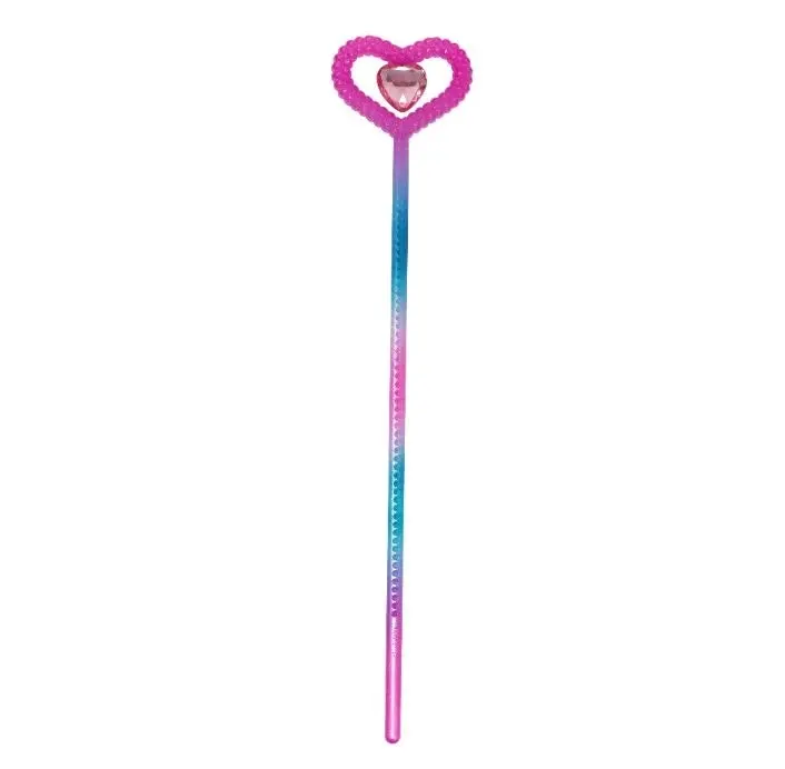 Pink Poppy Shimmering Mermaid Jewel Heart Wand