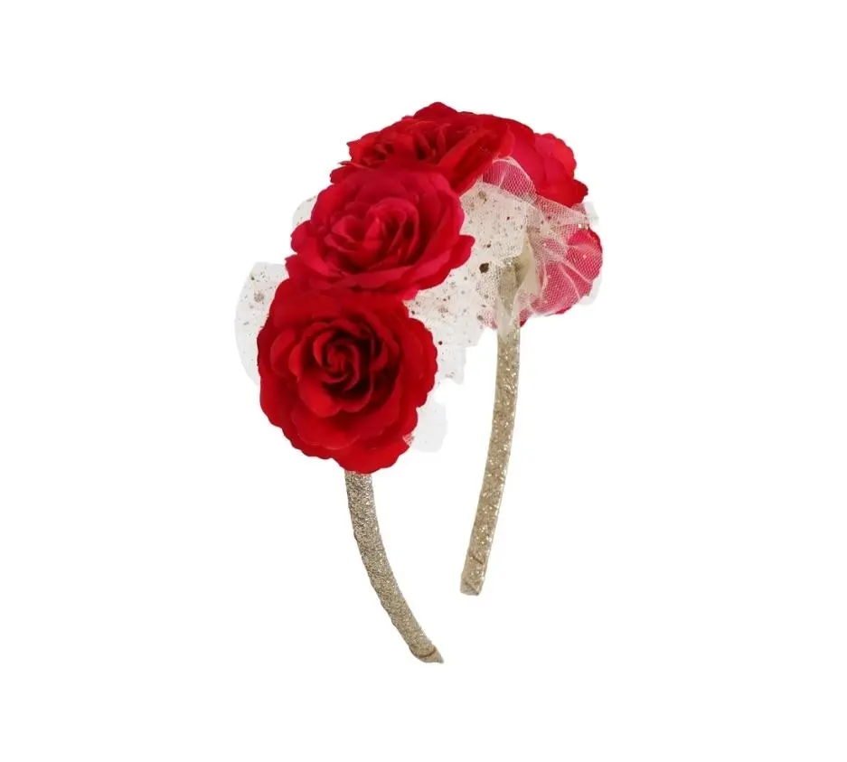 Pink Poppy Christmas Headband Holiday Floral