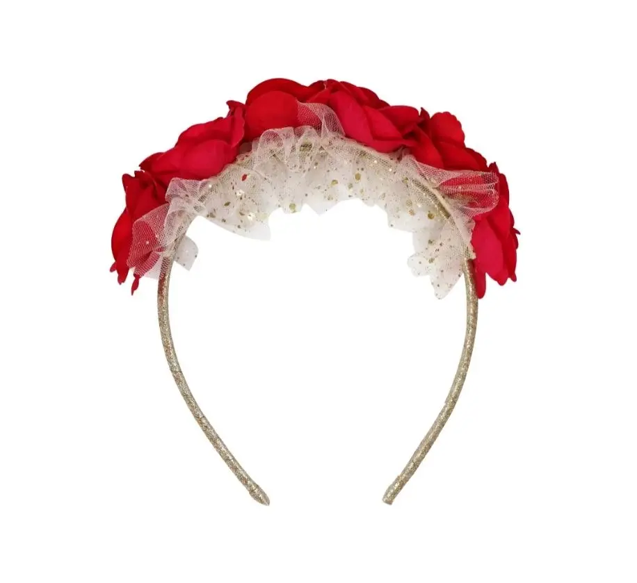 Pink Poppy Christmas Headband Holiday Floral