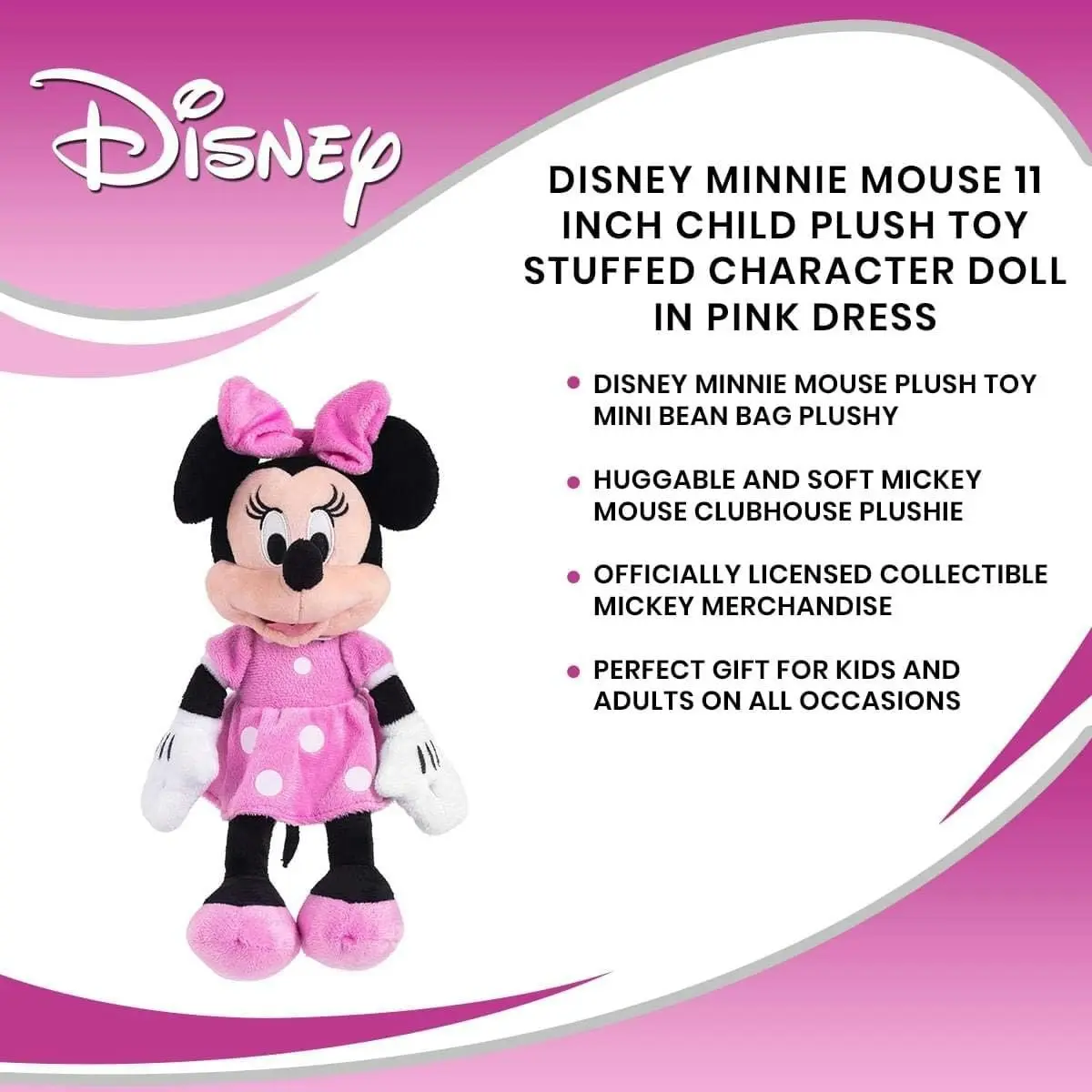 Disney Minnie Pink Beans Plush 11-inch