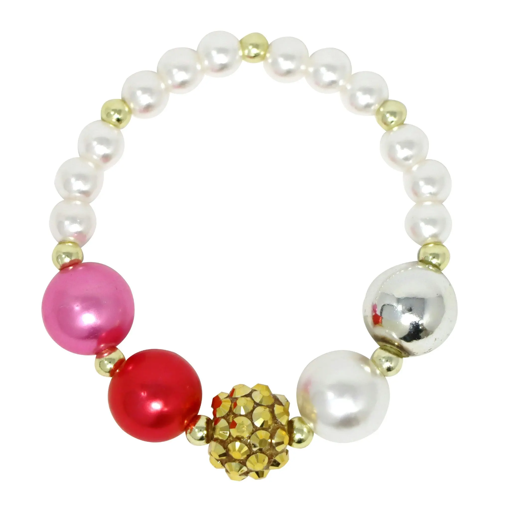 Pink Poppy Christmas Necklace and Bracelet Set with Sparkly Star Charm