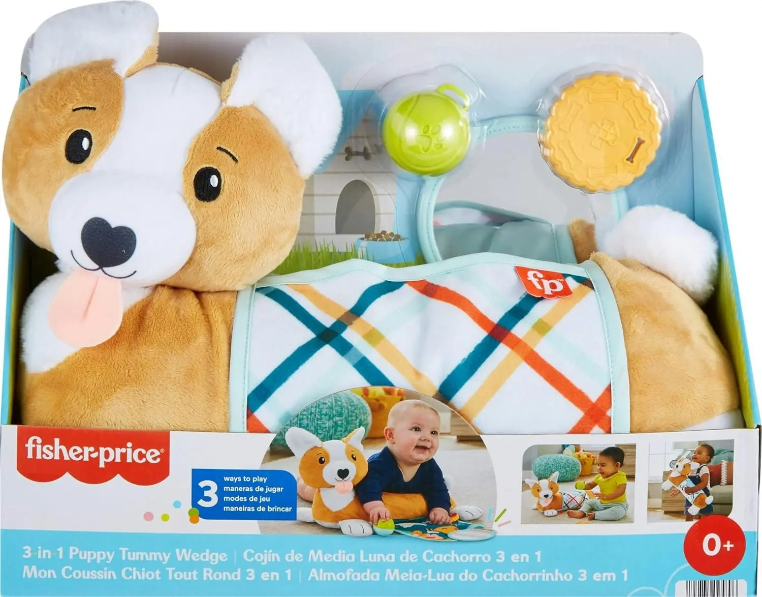 Fisher-Price Baby Tummy Time 3-in-1 Puppy Wedge