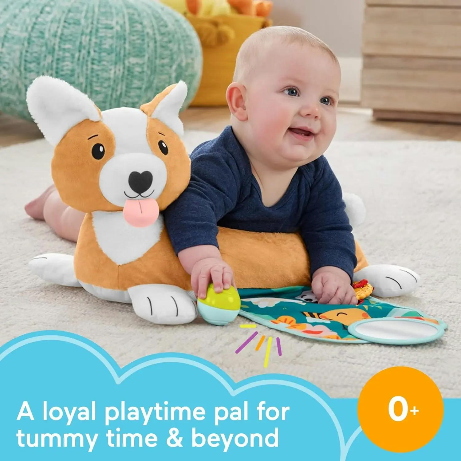 Fisher-Price Baby Tummy Time 3-in-1 Puppy Wedge