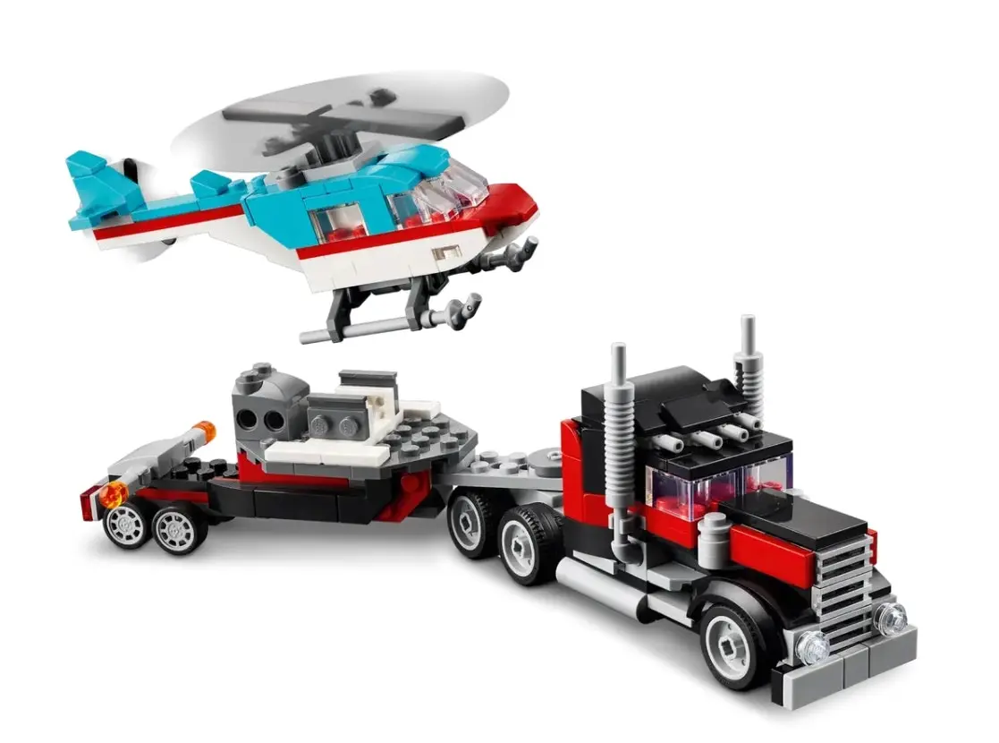 LEGO Creator 3-in-1 Flatbed Truck with Helicopter 31146