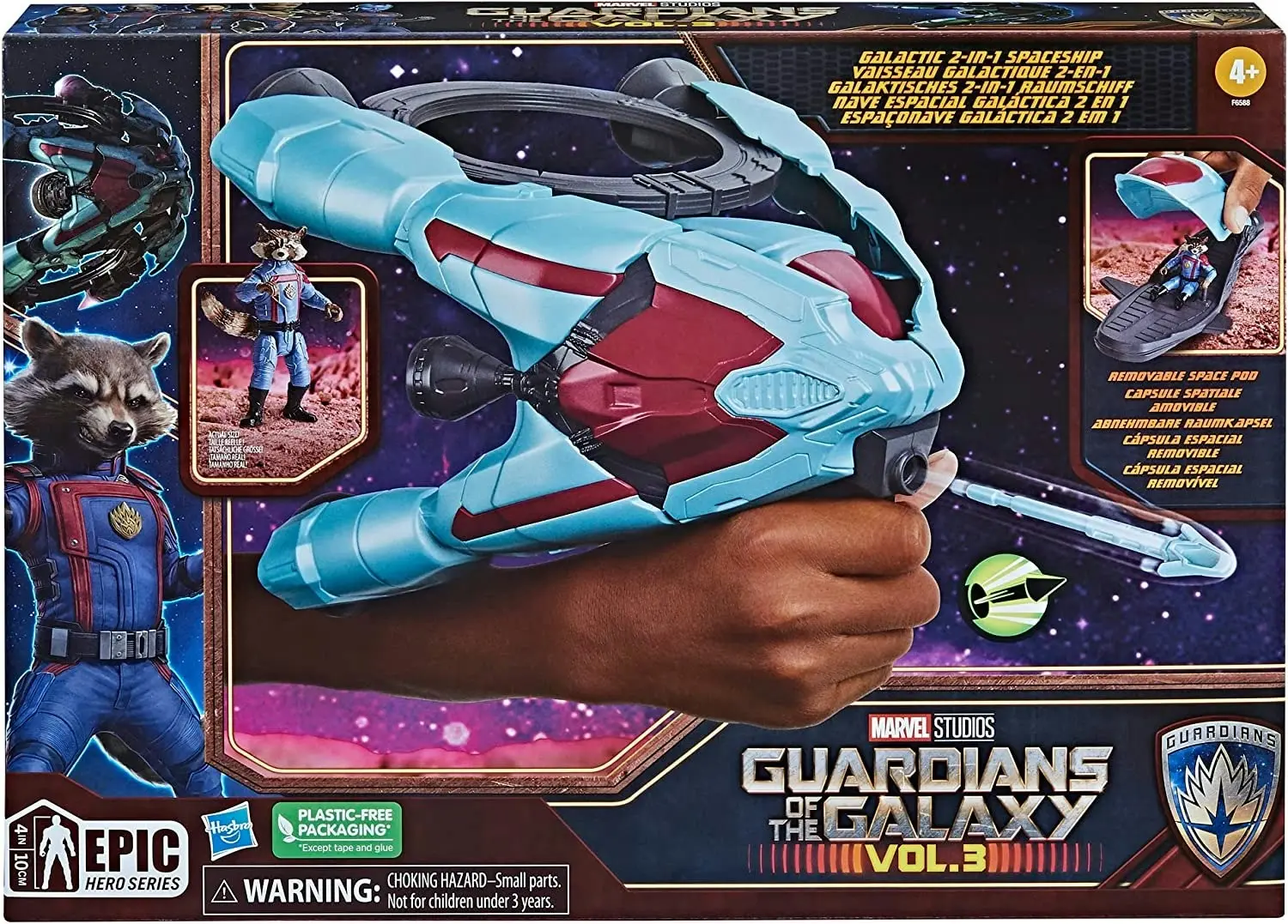 Marvel Guardians of the Galaxy Vol. 3 Galactic Spaceship with Rocket Action Figure