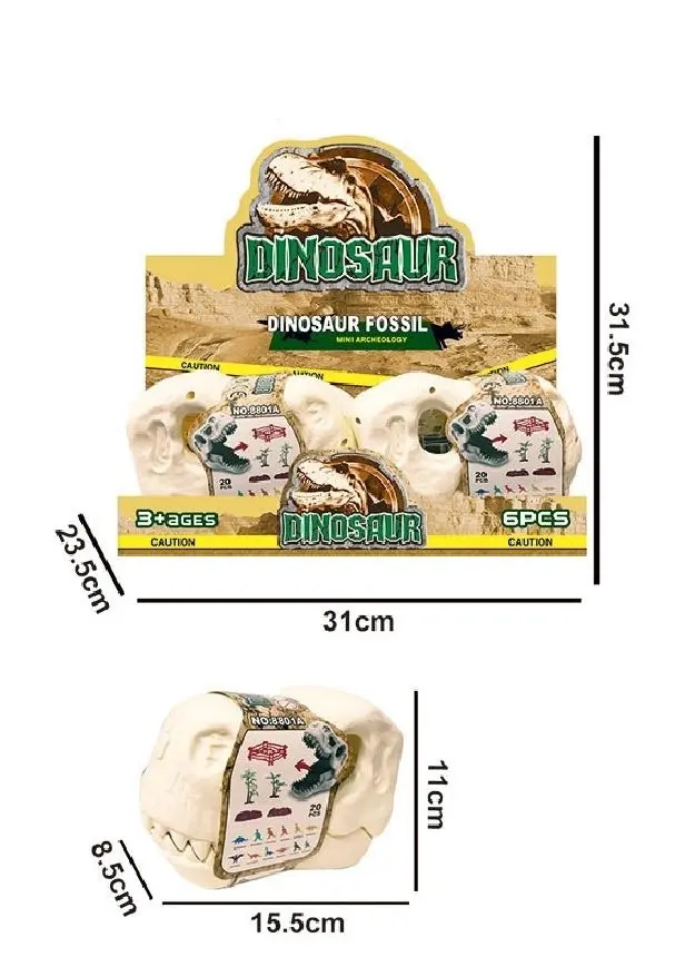 Dinosaur 12 Pack in Fossil