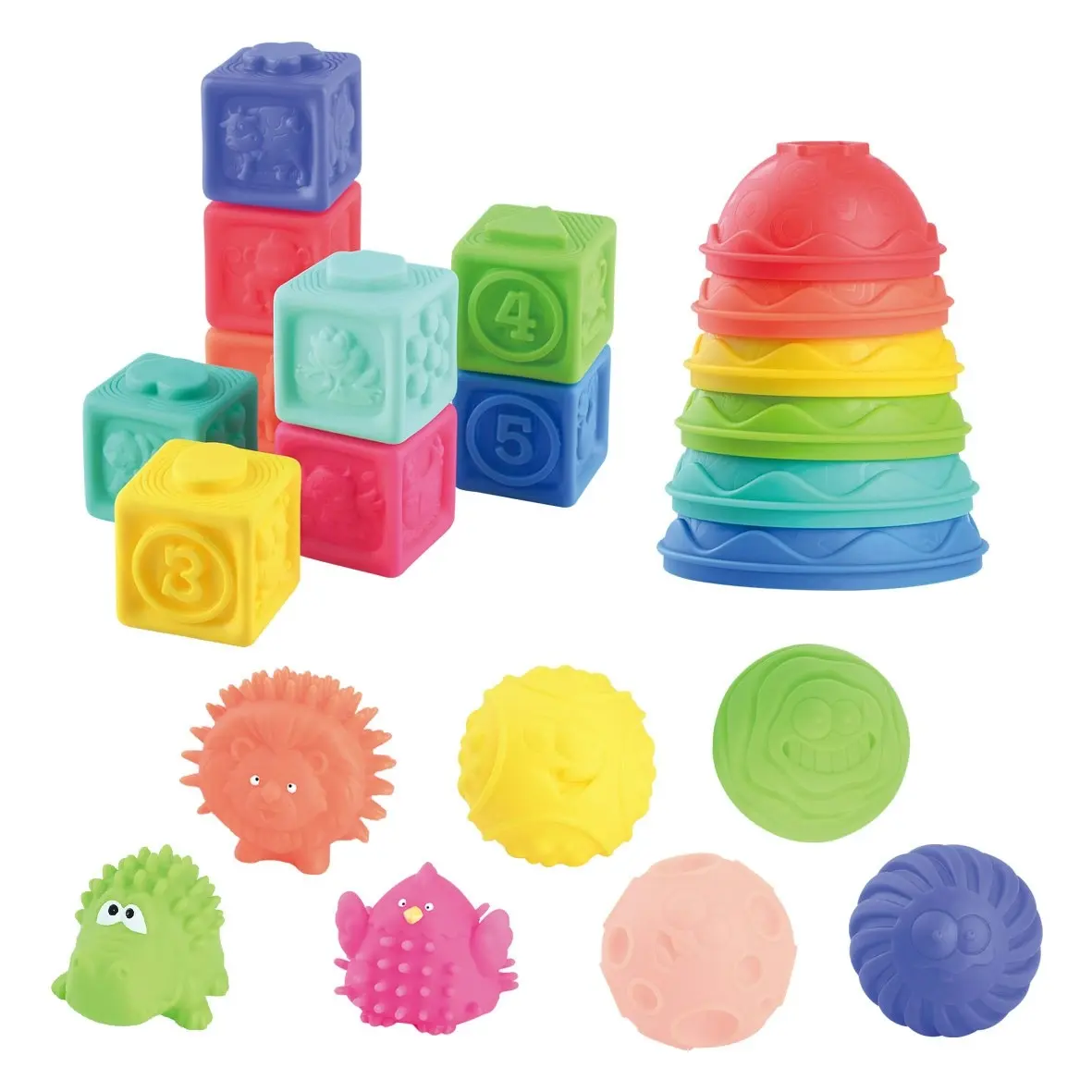 Stackers, Blocks & Squishies Trio 22 pcs