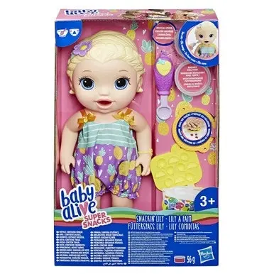 Baby Alive BA Lil Snacks Doll Blonde Hair