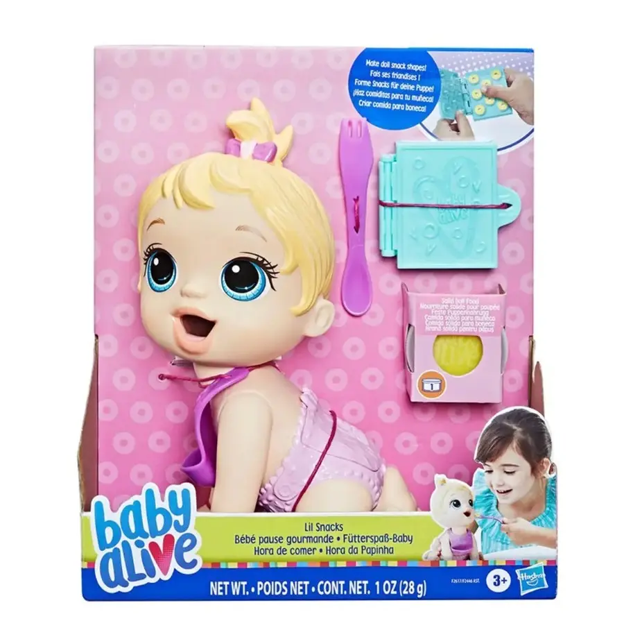 Baby Alive BA Lil Snacks Doll Blonde Hair